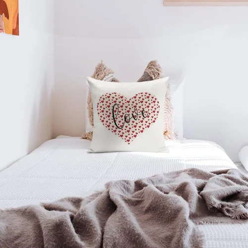 Vista 6 de Fundas de almohada de San Valentín para decoración del hogar, Día de San Valentín, funda de almohada con cremallera, funda de cojín de 16 x 16