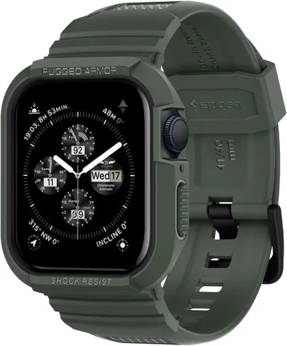 Vista 10 de Spigen for Apple Watch Band with Case, Rugged Armor Pro Compatible with Ultra 3/2/1 49mm, Series 11/10 46/42mm, 9/8/7 45/41mm, SE3/SE2/SE/6/5/4
