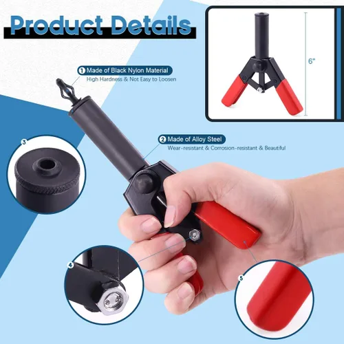 Vista 3 de Glarks Juego de 42 pistolas de remache de plástico, herramienta de extracción de sujetadores y surtido universal de remaches para instalar y quitar