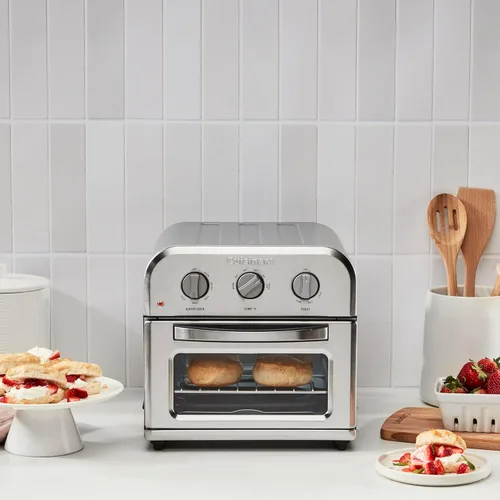 Vista 2 de Cuisinart Horno Tostador Freidora de Aire Compacto, Freidora de Acero Inoxidable con Funciones 6-en-1, Temperatura Ajustable, Incluye Estante