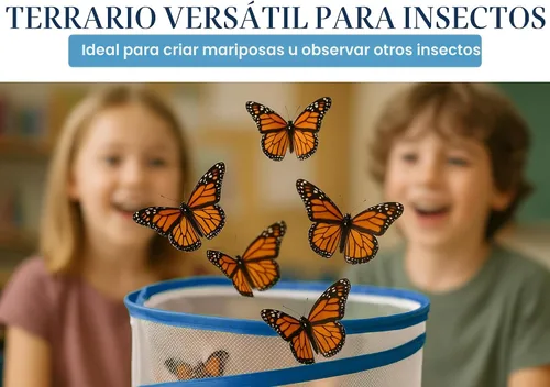 Vista 6 de Jaula de red de hábitat de mariposa de 11 x 12 pulgadas, caja de malla fácil de instalar para insectos