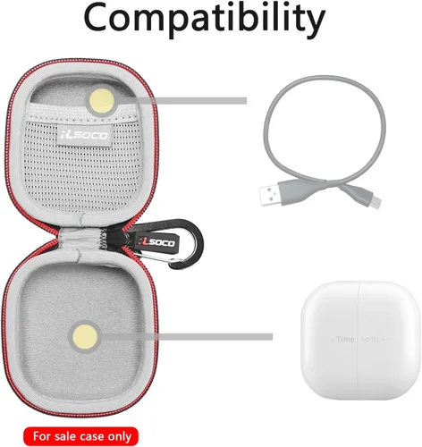 Vista 4 de RLSOCO Funda rígida para auriculares Timekettle M3 Language Translator Funda de viaje de organizador a prueba de golpes, a prueba de polvo