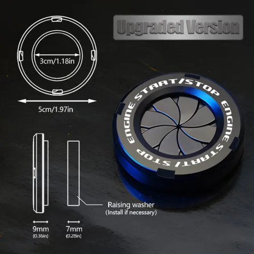 Vista 2 de Cubierta de Botón de Arranque Giratorio, Accesorios de Motor de Coche Push to Start Stop, Cubierta de Interruptor de Encendido Automático, Regalo