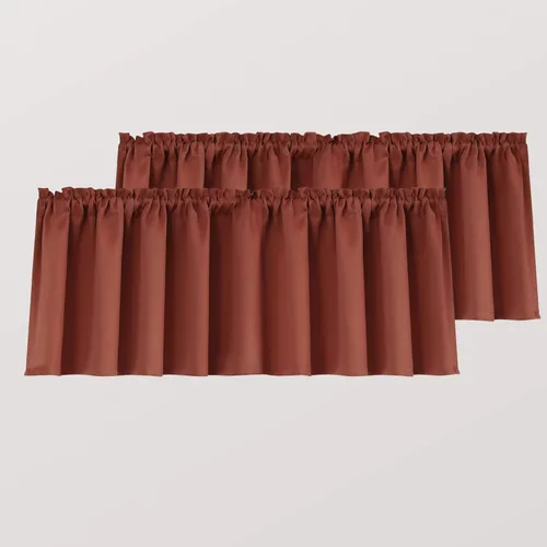 Vista 41 de Cortinas con cenefa beige de Mrs.Naturall para ventanas de 36x16 pulgadas de largo