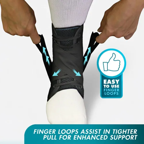 Vista 8 de Med Spec ASO Ankle Stabilizer - Lace Up Ankle Brace for Sprained Ankle and Peroneal Tendonitis, Orthopedic Ankle Support for Men, Women, Adults
