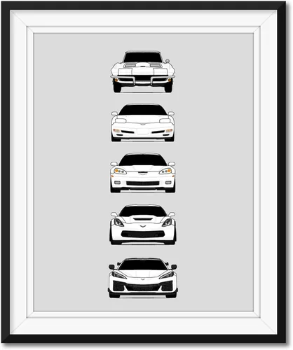 Vista 13 de Custom Car Posters Póster hecho a mano compatible con Chevy Evolution Print Wall Art Decor the Best of Chevrolet Generations, multi, 8 x 10 pulgadas