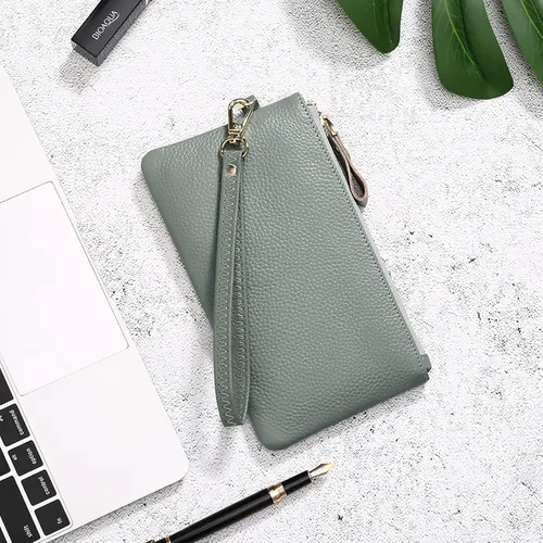 Vista 6 de GOIACII Carteras para mujer, bloqueo RFID, ultradelgadas, cuero real, tarjetero de crédito