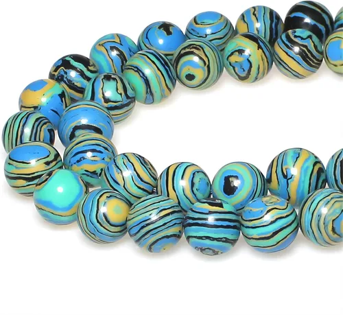 Vista 31 de MJDCB Cuentas de Turquesa Africana Natural Redondas Piedras Sueltas para Hacer Joyas Pulsera Collar Accesorio DIY 15" (4mm)