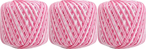 Vista 45 de Threadart Hilo de ganchillo multicolor 100% algodón puro - Azul mezclilla abigarrado - Talla 3 - Color 49