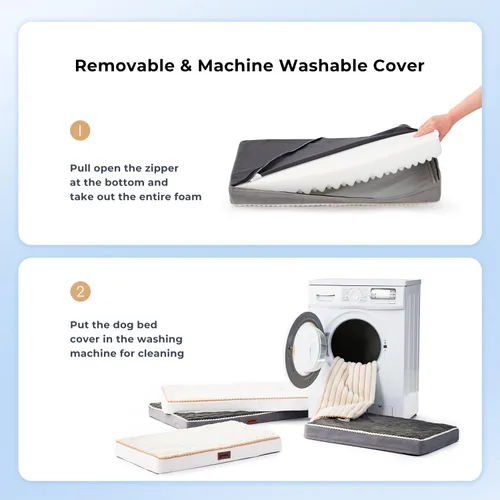 Vista 7 de ZOMISIA Cama Ortopédica para Perrera para Perros de Tamaño Grande - Cama Impermeable para Cachorros para Perrera de 36 Pulgadas con Funda de Pana