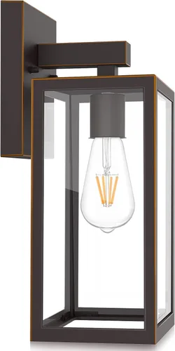 Vista 10 de MAXvolador Linterna de Pared para Exteriores, Aplique de Pared Resistente al Agua, Luz Montada en Pared Negra Antióxido con Vidrio Transparente