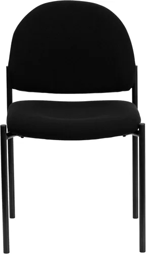 Vista 7 de Flash Furniture Tania Comfort Silla de recepción lateral de acero apilable de tela negra