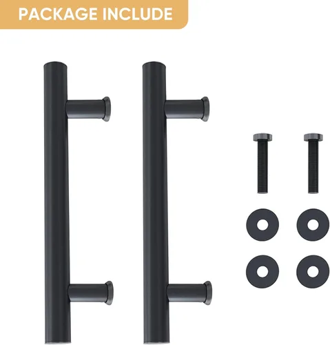 Vista 5 de JUBEST Manija de puerta de granero de 12 pulgadas, pasamanos de puerta corredera en forma de H de doble cara, manijas de puerta batiente