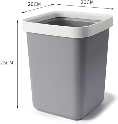 Vista 2 de Waste Bin Kitchen Trash Can Household Toilet Bathroom Simple Lidless Pressure Liviroom Dormitory Large Large Capacity Rubbish Bin/Gris/Large