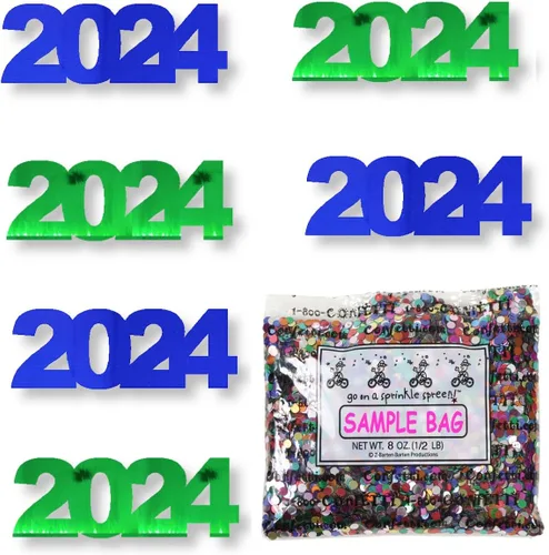 Vista 23 de Confetti Year 2024 Negro, Azul Royal Combo - 2 bolsas de media onza (1 oz)