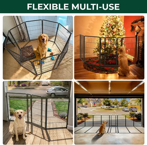 Vista 4 de FXW Puerta para perros extra ancha diseñada para uso en interiores, ancho ajustable de hasta 165 pulgadas de ancho