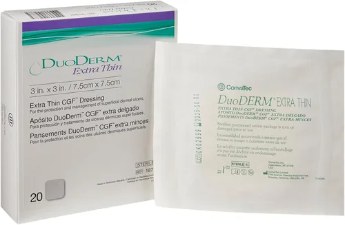 Vista 12 de ConvaTec DuoDERM Extra Thin Control Gel Formula apósito adhesivo hidrocoloide estéril de 1.75"x1.5" para heridas superficiales, baja fricción