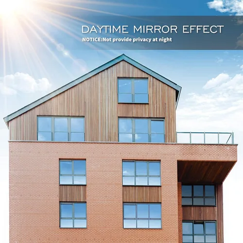 Vista 2 de STATINT - Película de espejo unidireccional para ventana, privacidad durante el día, bloqueo solar, control de calor, película reflectante anti UV