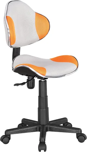 Vista 12 de JJS Silla ejecutiva de computadora con respaldo bajo para oficina en casa, silla ergonómica de malla con base extra grande y almohadillas, negro/gris