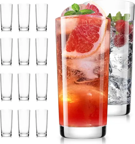 Vista 12 de LUNA & MANTHA Highball - Juego de 6 vasos para beber de 13 onzas, sin plomo, vasos de cristal altos para cóctel, Tom Collins, Mojito, bebida mixta