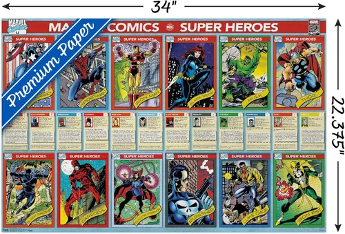 Vista 3 de Trends International Marvel Comics - Póster de 80 aniversario de Marvel - Póster de pared de tarjetas, 22.375 x 34 pulgadas, versión premium sin
