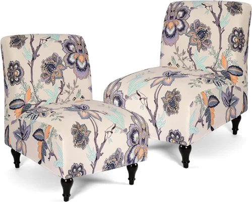 Vista 34 de Iauddy Funda para Silla de Acento Slipper sin Brazos Slipcover, Elástica de Spandex Extraíble Tela Jacquard Funda Antideslizante para Silla