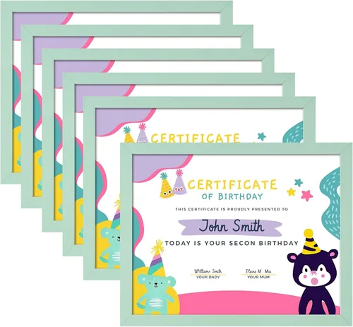 Vista 8 de ELSKER&HOME Portarretratos de 8.5 x 11 pulgadas, marco para documentos de certificado, paquete de 6 con vidrio semimecado, marco de diploma