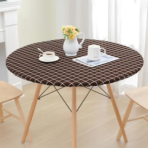 Vista 139 de Mantel rectangular, manteles de plástico elásticos ajustables con parte trasera de franela para mesas de 4 pies, manteles de vinilo impermeables