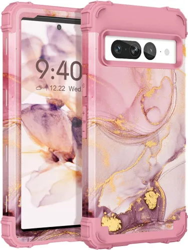 Vista 8 de Funda para Pixel 7, funda para Google Pixel 7, funda protectora de silicona rígida de policarbonato duro 3 en 1, resistente a prueba de golpes