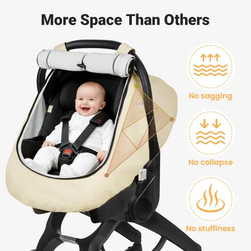 Vista 3 de Rquite Funda para Asiento de Coche para Bebé, Fundas de Asiento de Coche de Invierno para Niño y Niña, Funda Impermeable para Asiento de Coche