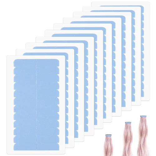 Vista 8 de 480 Piezas de Cinta Adhesiva para Extensiones de Cabello, Cinta Adhesiva de Doble Cara para Cabello Humano, Cinta Adhesiva de Reemplazo