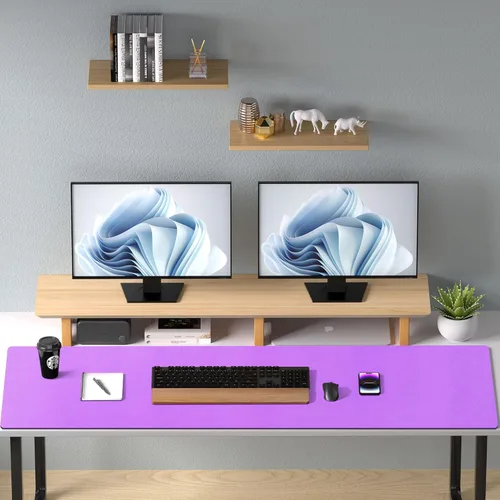 Vista 585 de Aothia Protector de escritorio de cuero, alfombrilla para mouse, alfombrilla de escritorio de oficina, 31.5 x 15.7 pulgadas, secante de escritorio