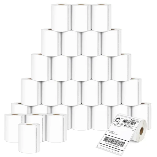 Vista 11 de L LIKED 220 etiquetas térmicas de envío de 4 x 6 pulgadas, color blanco perforado, etiquetas térmicas directas adhesivas fuertes (1 rollo)