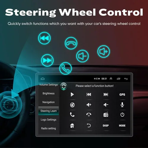 Vista 8 de CarPlay Android Auto Autoradio Car Navigation Stereo GPS Radio 13.1 "2K QLED Pantalla Táctil Headunit Tablet para SsangYong Korando 2013-2017 si