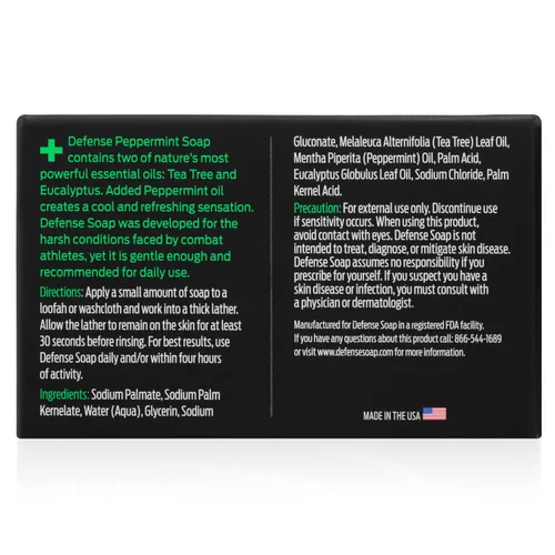 Vista 6 de Defense Soap Jabón de barra de árbol de té natural, paquete variado de 3 barras, original, menta, avena