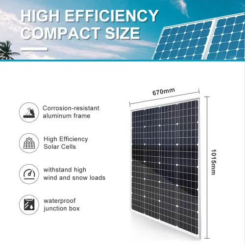 Vista 7 de Kit de energía eólica solar de 640 W 12 V 24 V Sistema de la red: 2 piezas de panel solar monocristalino de 120 vatios, generador de turbina eólica