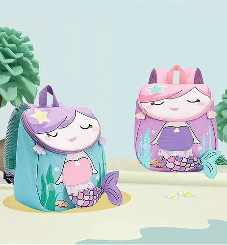Vista 5 de Bluboon Mochila para niños pequeños para niñas, mochila preescolar 3D, mochila escolar para niños pequeños