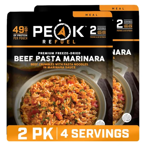 Vista 40 de Peak Refuel Pasta de Carne con Salsa Marinara 49g de Proteína 1040 Calorías Carne 100% Real Comida Premium Deshidratada al Vacío