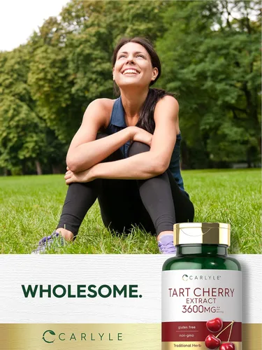 Vista 6 de Carlyle - Cápsulas de extracto de cereza Tart, 200 unidades, 2400 mg, suplemento sin OMG y sin gluten