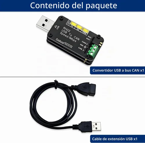 Vista 9 de Adaptador convertidor de bus USB a CAN de hasta 1 Mps