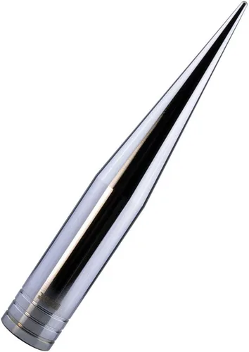 Vista 2 de TRUE SPIKE Fat Spike - Antena cromada de calibre pesado mecanizado CNC de aluminio corto compatible con modelos Harley Davidson Touring con Tour PAK