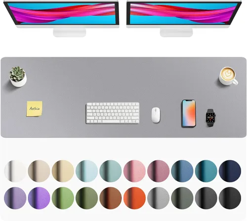 Vista 180 de Aothia Protector de Escritorio de Cuero, Alfombrilla para Ratón, Alfombrilla de Escritorio de Oficina, Secante de Escritorio de Cuero PU