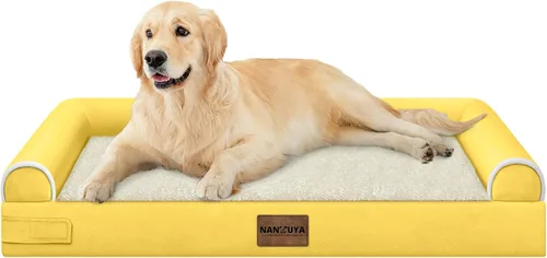 Vista 13 de Cama ortopédica lavable para perros pequeños: cama con cojines de apoyo para perros pequeños y gatos, cama impermeable de espuma tipo caja de Gris