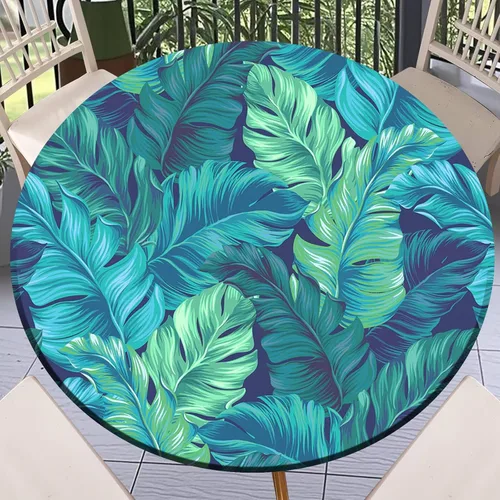 Vista 62 de Round Fitted Tablecloth with Elastic Outdoor Table Cover Round Elastic Tablecloths for Tables Waterproof Wipeable Table Cloths for