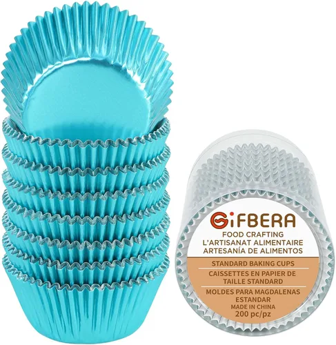 Vista 13 de Gifbera Moldes Estándar para Cupcakes de Lámina Dorada, Envoltorios Metálicos para Hornear, 200