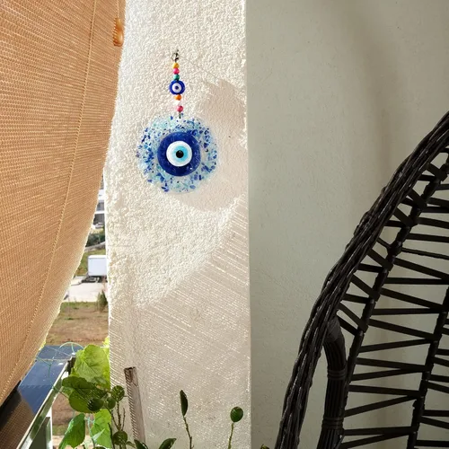 Vista 6 de BCS Mosaico Decoración de mal de ojo para colgar en la pared del hogar 5.1 "Vidrio hecho a mano Nazar turco