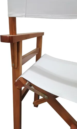 Vista 5 de Folding Director Chair Set of 2 – White Wood and Canvas Foldable Chairs for Indoor Outdoor Use, Portable Populus Frame Seating