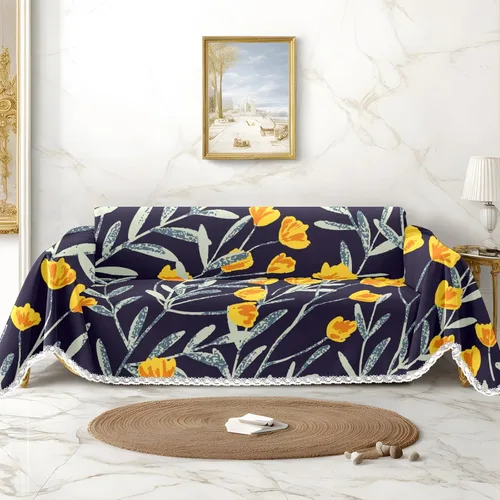 Vista 11 de Funda de sofá con estampado floral, fundas de sofá para sillón, funda resistente a las manchas, protector universal de muebles