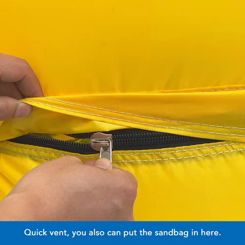 Vista 5 de Arco inflable de 20 pies con soplador, arco inflable al aire libre para fiesta, carrera 5K, comercio publicitario, deporte escolar amarillo