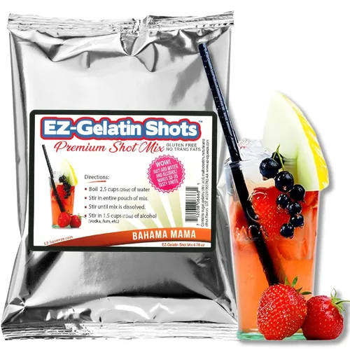 Bahama Mama Jello Shot Mix 6.78 oz – Mezcla de gelatina premium sin gluten para shots de gelatina sabrosos – Mezcla de gelatina en polvo EZ fácil de
